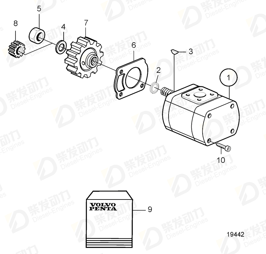 VOLVO Gasket, complete 20900804 Drawing